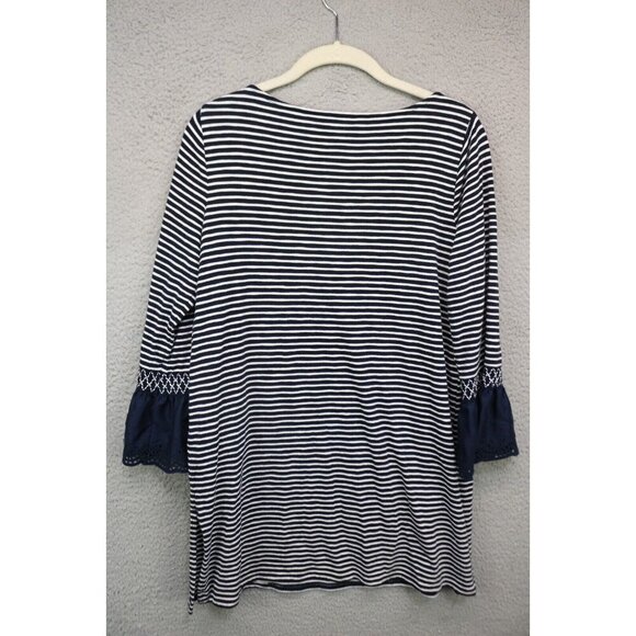 J.Jill Striped Belled Sleeve Tunic-Size Small-Nautical - Picture 9 of 11